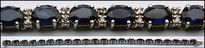 Oval Blue Sapphire Tennis Bracelet - 11.73ct Sapphire, .65ct Diamond