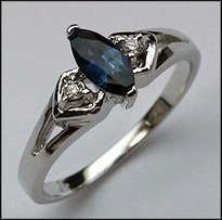 3 Stone Sapphire and Diamond Ring