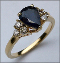 1 1/2ct Pear Shaped Sapphire Ring for Women