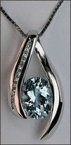 Aquamarine and Diamond Gold Pendant