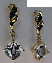 Hanging Aquamarine Earrings 14k Gold for Women