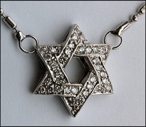 Diamond Jewish Star  with Chain in 14kt