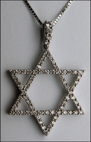 Diamond Jewish Star in 18kt White Gold Star of David