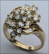 Yellow Gold Cluster Ring