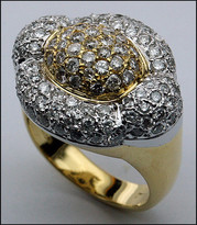 18kt Two Tone Diamond Ring, 18kt Two Tone Gold