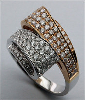 Two Tone Cluster Band Diamond Ring, Cocktail Ring Collection