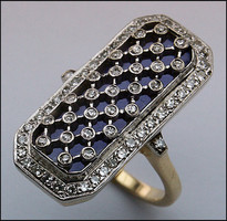 14kt Diamond and Lapis Ladies Ring