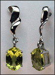 Hanging Peridot Gemstone Gold Earrings