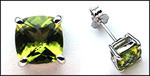 Peridot Gemstone Studs in White Gold / 2.2ct