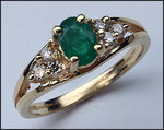 .72ct Emerald Gemstone Ring with 6 Diamonds