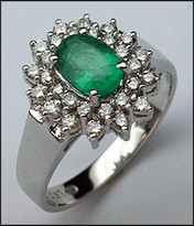 .82ct Emerald Gemstone Ring with 28 Diamonds