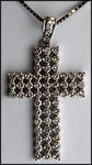 3 Row 18kt White Diamond Cross Pendant - 3/4ct Diamond