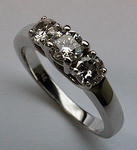 3 Stone Engagement Diamond Ring - .82ct Total Weight