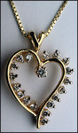 3/4ct Open Diamond Heart Pendant