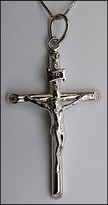 14kt White Gold Cross with 5 Diamonds