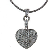 18kt Pave Diamond Heart Pendant, 4.05ct Diamond