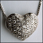14kt Pave Heart with .81ct Pave Set Diamonds