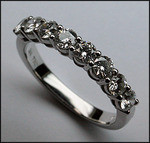1ct, F Color, Diamond Wedding Band in 18kt White Gold