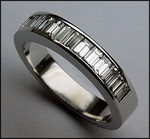 Diamond Wedding Band with 13 Baguette Diamonds, 1.04ct