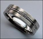 Mens Benchmark Comfort Fit, Matte Finish Diamond Wedding Band