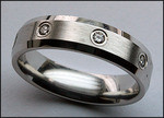 Benchmark Comfort Fit Wedding Band, 8 Diamonds, White Gold