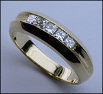 Princess Cut Mens Diamond Band, 14kt Yellow, .62ct