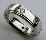 Mens Comfort Fit Diamond Wedding Band, 3/4ct G-VS2, Eternity