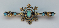 Cultured Opal and Pearl Antique Pin