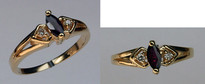 14kt Garnet and Diamond Ring
