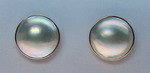 12mm Mobe Pearl Gold Stud Earrings