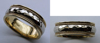 Gold Wedding Band with Hammer Finish