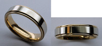 Flat Two-Tone Mens Wedding Band - Comfort Fit by Benchmark