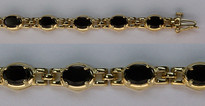 Black Onyx Bracelet set in 14kt Gold