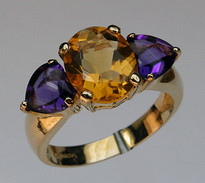 Multi Colorerd 3 Stone Ring