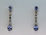 Dangling Tanzanite Earrings with Diamonds