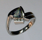14kt Gold Mystic Topaz Ring with Diamonds 50EGR