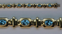 14kt Gold Blue Topaz Bracelet