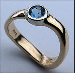 14kt Gold Blue Topaz Ring 081ML