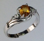 14kt Gold Citrine and Diamond Ring R336