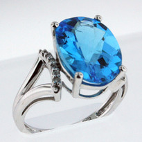 14kt White Gold Blue Topaz Ring  EGR9211-2