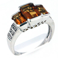 18kt Gold Citrine and Diamond Ring 1Y25ML