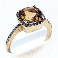 14kt Gold Citrine and Diamond Ring 1Y51MLS