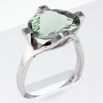 5.2ct Green Amethyst White Gold Ring