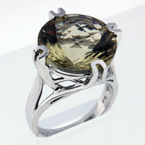 10.1ct Green Amethyst White Gold Ring