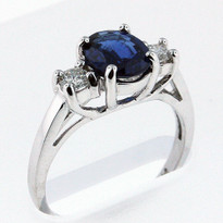 1.21ct Sapphire Ring with .24ct Diamonds in White Gold