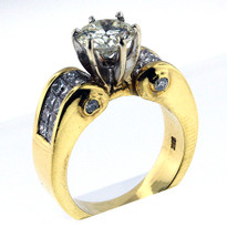 18kt Yellow Gold Engagement Ring with 1.44ct Center Diamond