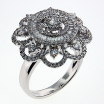 1.08ct Diamond Cluster Ring in White Gold