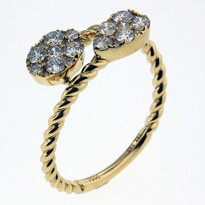 Diamond .54ct Tear Drop Cluster Ring in Yellow Gold