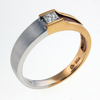 Diamond .28ct Princess-cut Diamond Ring in Rose And White Gold