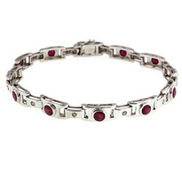 14k White Gold Ruby Bracelet with 3.98ct Ruby